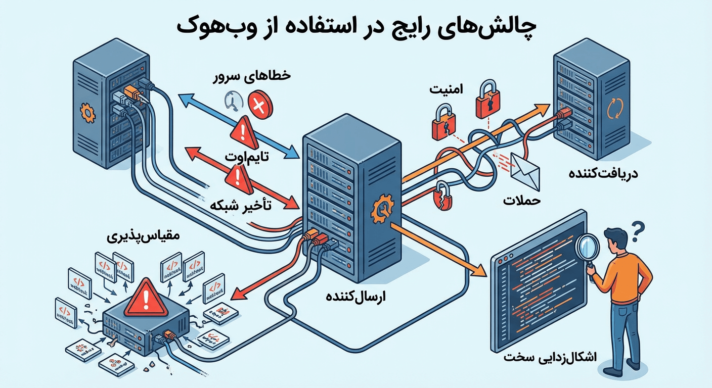 چالش‌های رایج در استفاده از وب‌هوک